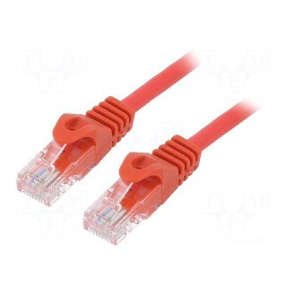 Patch cord | U/UTP | 6 | stranded | CCA | PVC | red | 5m | 26AWG | Cablexpert