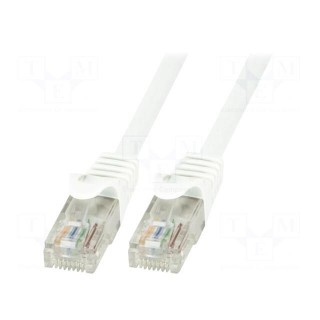 Patch cord | U/UTP | 6 | stranded | CCA | PVC | white | 1.5m | 24AWG