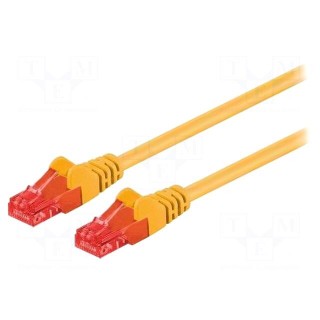 Patch cord | U/UTP | 6 | stranded | CCA | PVC | yellow | 1.5m | 24AWG