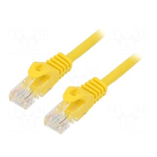 Patch cord | U/UTP | 6 | stranded | CCA | PVC | yellow | 1m | 26AWG