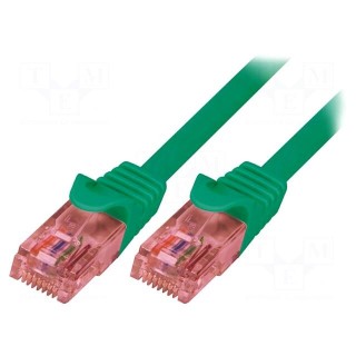 Patch cord | U/UTP | 6 | stranded | Cu | LSZH | green | 0.5m | 26AWG