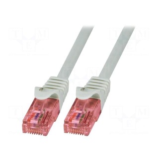 Patch cord | U/UTP | 6 | stranded | Cu | LSZH | grey | 1.5m | RJ45 plug