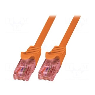 Patch cord; U/UTP; 6; stranded; Cu; LSZH; orange; 5m; RJ45 plug