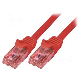 Patch cord | U/UTP | 6 | stranded | Cu | LSZH | red | 1m | 26AWG