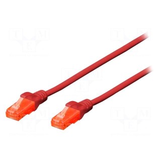 Patch cord | U/UTP | 6 | stranded | Cu | LSZH | red | 0.25m | 26AWG
