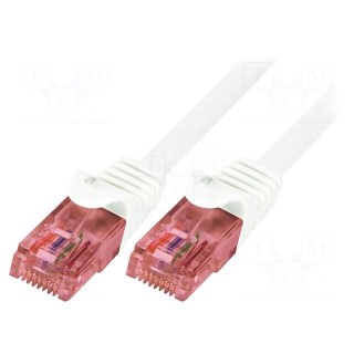 Patch cord | U/UTP | 6 | stranded | Cu | LSZH | white | 3m | 26AWG