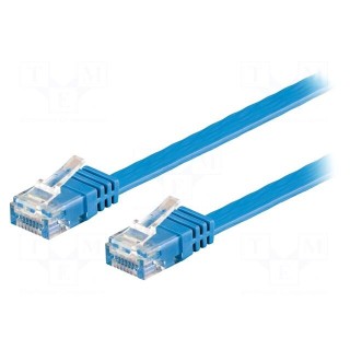 Patch cord | U/UTP | 6 | stranded | Cu | PVC | blue | Len: 1m | 32AWG