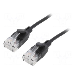 Patch cord | U/UTP | 6a | OFC | PVC | black | 3m | RJ45 plug,both sides