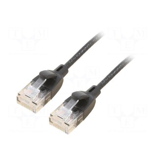 Patch cord | U/UTP | 6a | OFC | PVC | black | 2m | RJ45 plug,both sides
