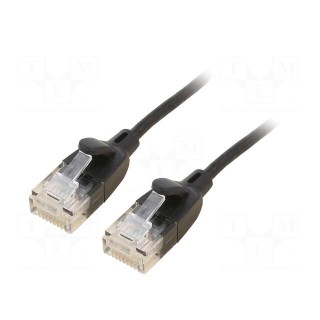 Patch cord | U/UTP | 6a | OFC | PVC | black | 5m | RJ45 plug,both sides