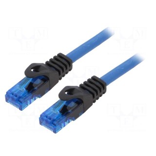 Patch cord | U/UTP | 6a | solid | Cu | blue | 20m | RJ45 plug,both sides