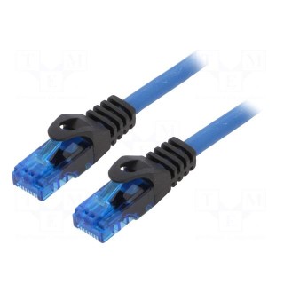 Patch cord | U/UTP | 6a | solid | Cu | blue | 25m | RJ45 plug,both sides