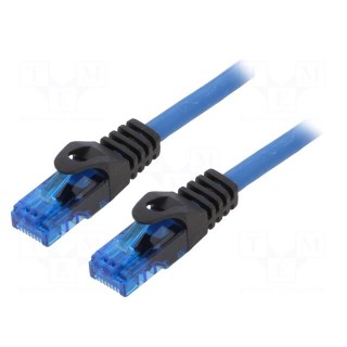 Patch cord | U/UTP | 6a | solid | Cu | blue | 2m | RJ45 plug,both sides