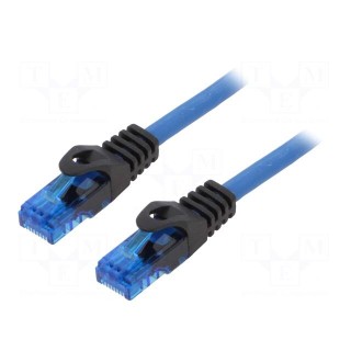 Patch cord | U/UTP | 6a | solid | Cu | blue | 30m | RJ45 plug,both sides