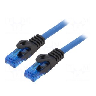 Patch cord | U/UTP | 6a | solid | Cu | blue | 3m | RJ45 plug,both sides