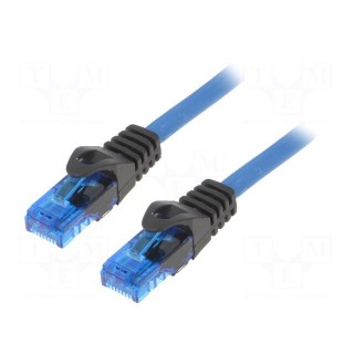 Patch cord | U/UTP | 6a | solid | Cu | blue | 40m | RJ45 plug,both sides