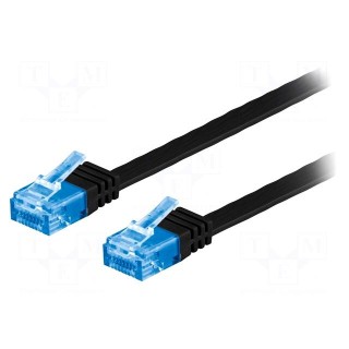 Patch cord | U/UTP | 6a | stranded | Cu | PVC | black | Len: 0.5m | 32AWG