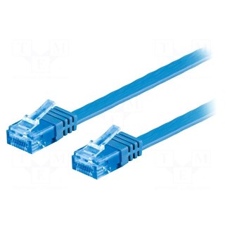 Patch cord | U/UTP | 6a | stranded | Cu | PVC | blue | Len: 3m | 32AWG