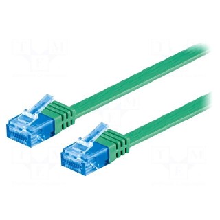 Patch cord | U/UTP | 6a | stranded | Cu | PVC | green | Len: 2m | 32AWG