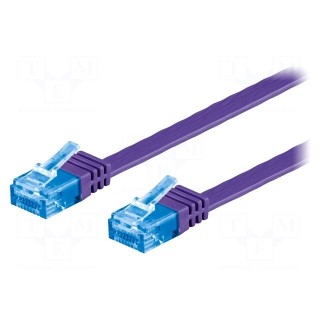 Patch cord | U/UTP | 6a | stranded | Cu | PVC | violet | Len: 2m | 32AWG