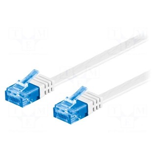 Patch cord | U/UTP | 6a | stranded | Cu | PVC | white | Len: 0.5m | 32AWG