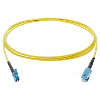 Fiber patch cord | LC/UPC,SC/UPC | 0.5m | LSZH | yellow | Wire dia: 3mm