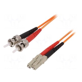Fiber patch cord | OM1 | ST/UPC,LC/UPC | 2m | LSZH | orange