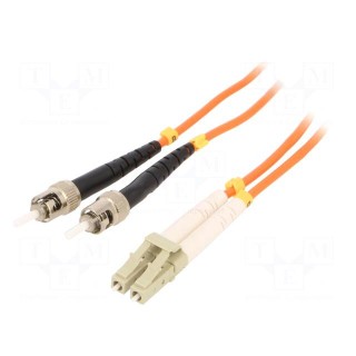 Fiber patch cord | OM2 | LC/UPC,ST/UPC | 10m | Connector colour: grey