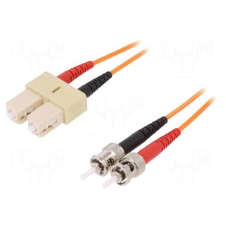 Fiber patch cord | OM2 | ST/UPC,SC/UPC | 2m | LSZH | orange
