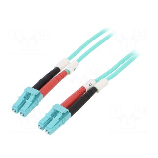 Fiber patch cord | OM3 | LC/UPC,both sides | 15m | LSZH | turquoise