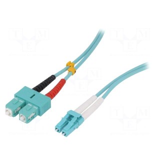 Fiber patch cord | OM3 | LC/UPC,SC/UPC | 10m | LSZH | turquoise