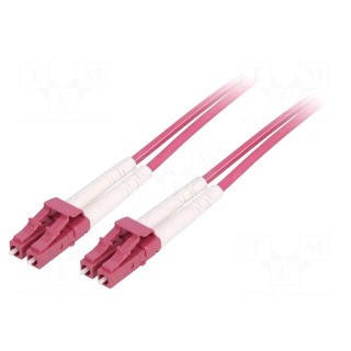 Fiber patch cord | OM4 | LC/UPC,both sides | 15m | LSZH | pink