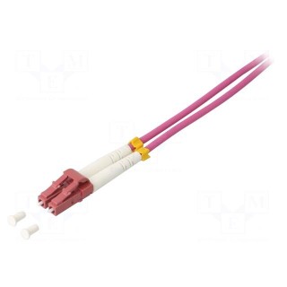 Fiber patch cord | OM4 | LC/UPC,both sides | 3m | LSZH | pink