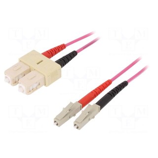 Fiber patch cord | OM4 | LC/UPC,SC/UPC | 2m | LSZH | violet