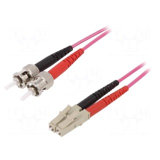 Fiber patch cord | OM4 | ST/UPC,LC/UPC | 2m | LSZH | violet