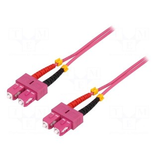 Fiber patch cord | OM4 | SC/UPC,both sides | 2m | LSZH | pink