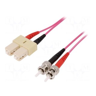 Fiber patch cord | OM4 | ST/UPC,SC/UPC | 2m | LSZH | violet