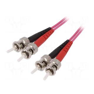 Fiber patch cord | OM4 | ST/UPC,both sides | 2m | LSZH | violet