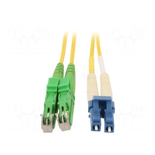 Fiber patch cord | OS2 | E2000/APC,LC/UPC | 2m | LSZH | yellow
