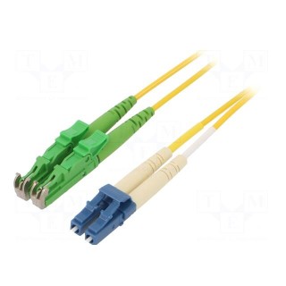Fiber patch cord | OS2 | E2000/APC,LC/UPC | 10m | LSZH | yellow
