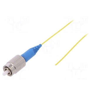 Optic fiber pigtail | FC/UPC | 1m | Optical fiber: 900um | yellow