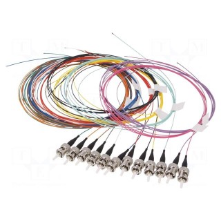 Optic fiber pigtail | OM4 | ST/UPC | 2m | LSZH | Connector colour: blue