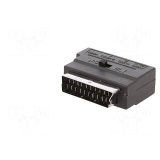 Adapter | DIN mini 4pin socket,RCA socket x3,SCART plug | black