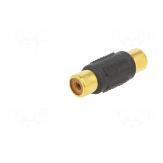 Adapter | RCA socket,both sides | Plating: gold-plated | black