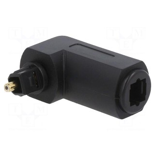Adapter | Toslink socket,Toslink plug angled | black