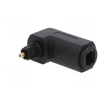 Adapter | Toslink socket,Toslink plug angled | black