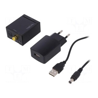 Analog-to-digital converter | 5VDC | Input: RCA socket x2 | black