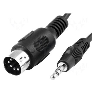 Cable | DIN 5pin plug,Jack 3.5mm plug | 1.5m | black