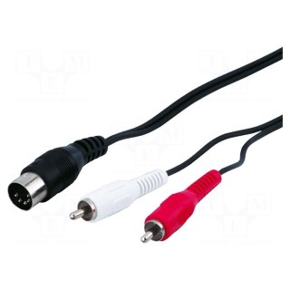 Cable | DIN 5pin plug,RCA plug x2 | 1.5m