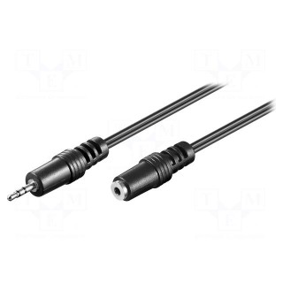 Cable | Jack 2.5mm 3pin socket,Jack 2.5mm 3pin plug | 2m | black